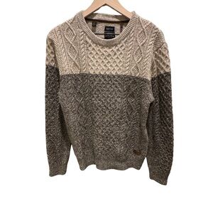 EUC Buffalo David Bitton Men's Two-Tone Cable Knit Sweater